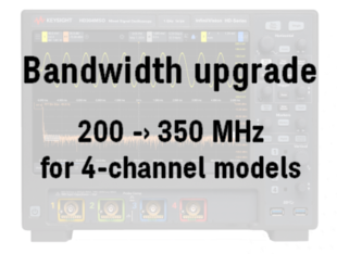 Keysight HD3BW-007 Bandwidth Upgrade, 200 MHz to 350 MHz for 4-Channel Models